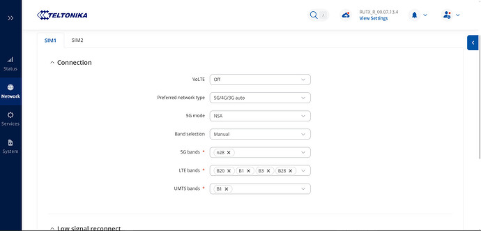 Configurazione connessione router