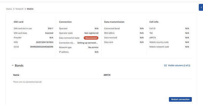 Status - Network - Mobile