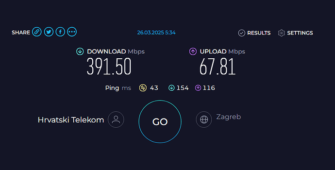 Speedtest - 4CA LTE B3+B1+B20+B28