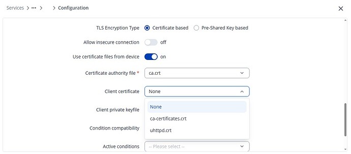 Event Juggler - Certificate Drop-down list