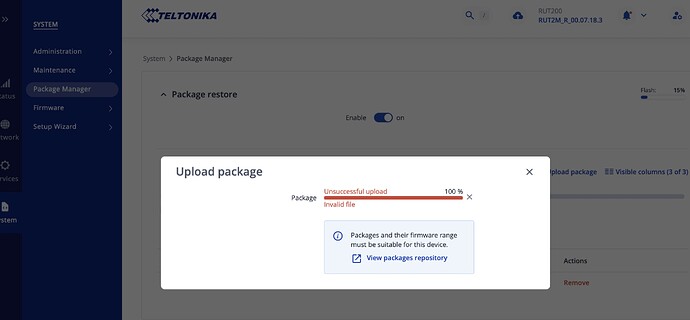unsuccessfull upload